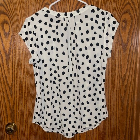 42 Hawthorn Polka Dot Spotted Blouse - Black and Cream Medium - Picture 3 of 3